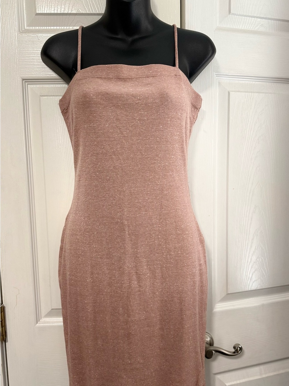 Metallic Rose Spaghetti Strap Bodycon Dress - Women